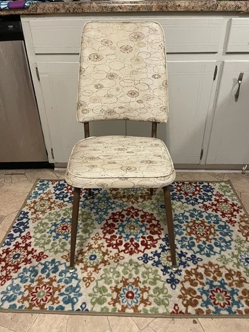 Vintage Marl Metal Retro Mid Century Modern Metal Vinyl Kitchen Dining Chair Cover
