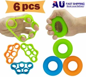 6 Pcs Hand Grip Strengthener Finger Exerciser Grip Strength Trainer Grip workout - Picture 1 of 7