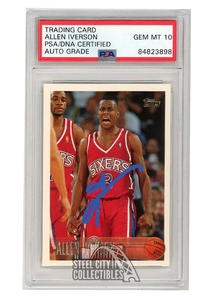 Topps Allen Iverson 10 Graded Basketball Sports Trading Cards
