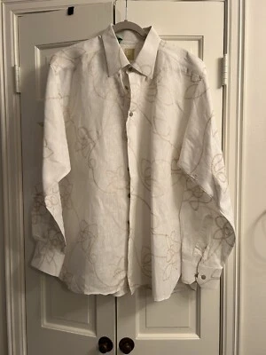 Beautiful Ike Behar 2X Embroidered Linen Shirt Easter Graduation - Image 1 of 4