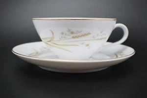 Fine China of Japan Golden Harvest CUP & SAUCER Wheat Vintage - Picture 1 of 10