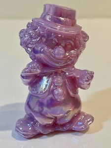 MOSSER GLASS - The Fiddler Clown 3.75" - PINK IRIDESCENT CARNIVAL - GENE - Picture 1 of 2