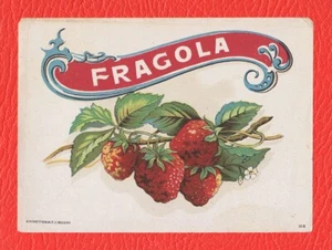 #47433 Strawberry drink Fragola. Old bottle label - Picture 1 of 2