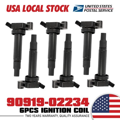6PCS New Ignition Coil 90919-0223 673-1301 for Lexus RX300 ES300 3.0L V6 - Image 1 of 4