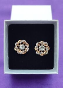 Kreisförmige Ohrringe vergoldet in einer weißen Schachtel für Damen Mädchen