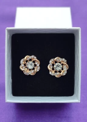 Kreisförmige Ohrringe vergoldet in einer weißen Schachtel für Damen Mädchen - Bild 1 von 2