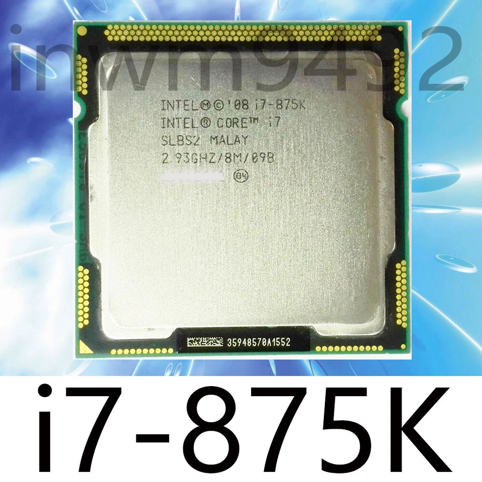 Intel Core i7-875K 2.93-3.6 GHz 4-Core 8M LGA 1156 Cache 95W CPU Processor  - Image 1 of 1