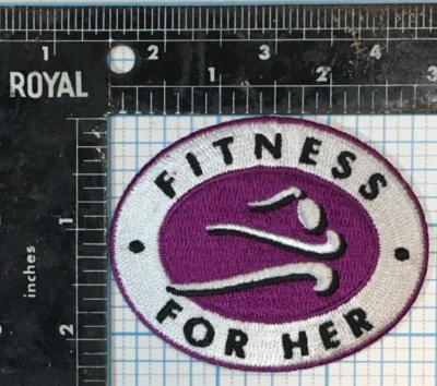 VINTAGE FITNESS FOR HER GYM WORKOUT ADVERTISING PROMOTIONAL 3" IRON ON PATCH - Image 1 of 2