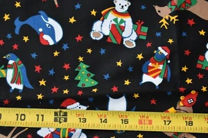 23" Long, Christmas Fun on Black Quilt Cotton, Hoffman/"The Fun Zone", P370 - Picture 1 of 5