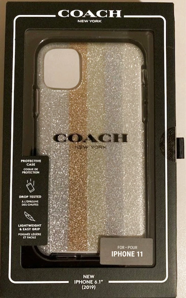 Coach Protective Cell Mobile Phone Case Glitter Americana Neutral Silver NEW NIB - Image 1 of 1