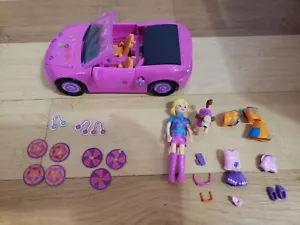 Mattel 2003 Polly Pocket Hip Hot Convertible Car, Dog, Doll + accessories - Picture 1 of 6