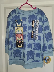 Sonic The Hedgehog & Friends Kid's Unisex Graphic Sweatshirt Size XS Blue NWT - Picture 1 of 7