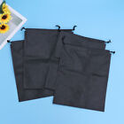  4PCS Portable Non-woven Fabrics Drawstring Storage Bags Black Shoes String Bags