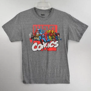 Marvel Comics Multi-Hero Group T Shirt - Size Small - Gray - Spiderman, Thor - Picture 1 of 6