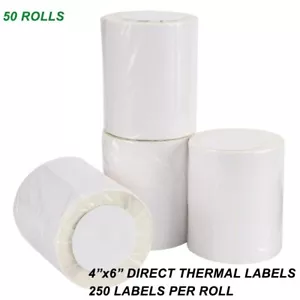 50 rollos 250/rollo 4x6 etiquetas de envío térmico directo - Zebra ZP450 LP2844 Eltron - Imagen 1 de 10