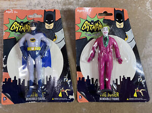 NJ Croce Batman Classic TV Series Batman & The Joker Bendable Figure NIP