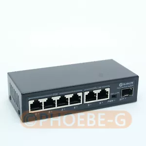 DSLRKIT 4POE 1SFP 2UpLink Gigabit 7 Ports Passive PoE Switch Injector Ethernet - Picture 1 of 2
