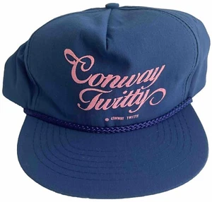 1980er CONWAY TWITTY COUNTRY MUSIK SÄNGER BLAU BASEBALL KAPPE MÜTZE NEU NOS VINTAGE - Bild 1 von 6