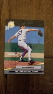 1992 FLEER ULTRA SIGNED AUTO CARD STEVE HOWE YANKEES DODGERS TWINS RANGERS # 408