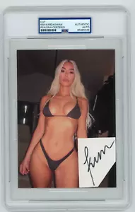 Kim Kardashian Blonde Thong Bikini Autographed Cut 5x7 Photo PSA Signed SKIMS - Picture 1 of 1
