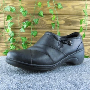 Clarks Women Bootie Boots Black Leather Zip Size 9.5 Medium - Picture 1 of 10