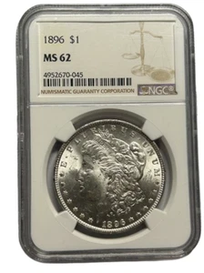 NGC 1896 MS62 Morgan Silver Dollar S$1 4952670-045 - Bild 1 von 2