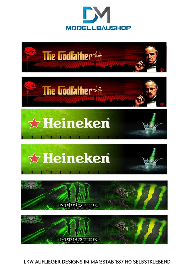 DM-MODELLBAUSHOP LKW Auflieger Livery 27 Folie Design Selbstklebend H0 1:87 Modellbau