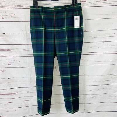 Lauren Ralph Lauren Pants Women’s Petite 10P Blue Green Plaid Wool Blend - Image 1 of 4