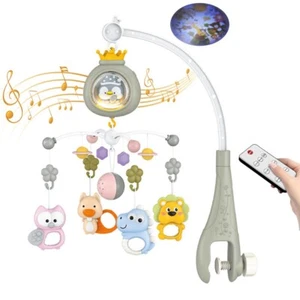 Babybett Mobile Fernbedienung Licht & Musik Krippe Musical - abnehmbares Spielzeug - Bild 1 von 6