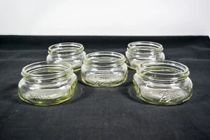 5 tarros de albañil vintage de vidrio transparente bola boca ancha en cuclillas #125 250 ml sin tapas - Imagen 1 de 6