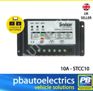 10A Dual Battery Solar Panel Charge Controller/Regulator 12v or 24v - STCC10 - Picture 1 of 8