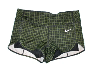 Nike DRI-FIT Lauf Pants in Gr S neon grün schwarz kariert mit Innenhose - Bild 1 von 4