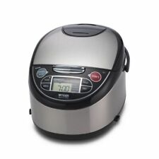 Tiger JAX-T10U-K 5.5-Cup (Uncooked) Micom Rice Cooker with Food Steamer & Slow Cooker, Stainless Steel - Black