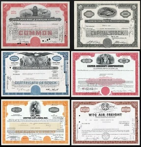 Posten von 6 Aktien- und Anleihezertifikaten von Fluggesellschaften und Luftfahrtunternehmen - Bild 1 von 7