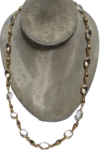 MICHAEL KORS "Collana MCM Goldt Gelatina Trasparente Pancia Ovale Acrilico Lungolato 22"