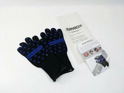 Bininbox Extreme Resistente al Calor Horno Barbacoa Guantes Negro/Azul Adulto_Unisex NUEVO Foto 1 de 4