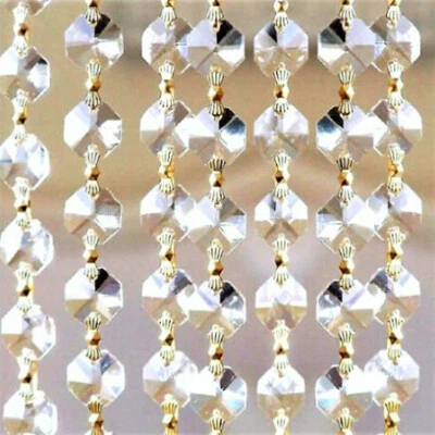 3 Ft. Asfour 30% Lead Crystal~Brass Multi~Cut Chand Swag~Prism Chains/Garland - Image 1 of 4