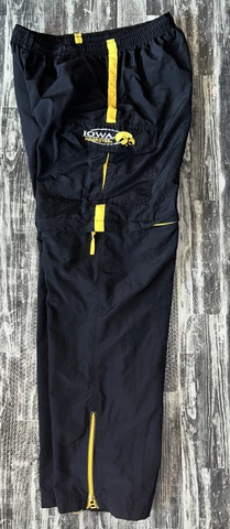 VTG 90's STARTER Iowa Hawkeyes Nylon Zip Off Track Pants / Shorts Size Medium Cover
