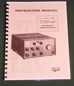 Drake TR-4 Instruction Manual: 11 X 17" Foldout schematic and Protective Covers! - Picture 1 of 1