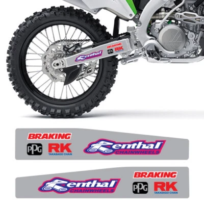 KAWASAKI KX 250F 450F CALCOMANÍA BASCULANTE GRÁFICOS RENTHAL FRENADO FX 2006-2018 Foto 1 de 3