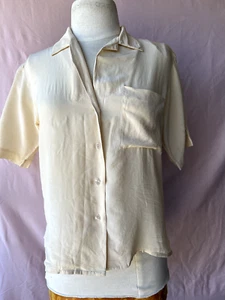 Womens Beachy Cream Half Sleeve Button Down - Vintage Nordstrom - Picture 1 of 4