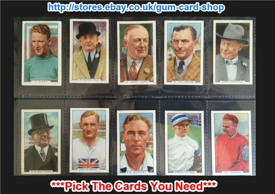 GALLAHER - SPORTING PERSONALITIES 1936 (G) ***PICK THE CARDS YOU NEED*** - Image 1 of 4
