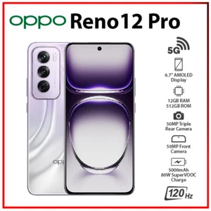 OPPO Reno12 Pro 5G 12GB+512GB NEBULA SILVER Dual SIM GLOBAL Android Cell Phone - Picture 1 of 6
