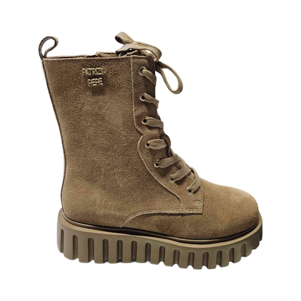 Stivaletti scarponcini Patrizia Pepe Teen PPJ985 in camoscio con zip e lacci - Immagine 1 di 1