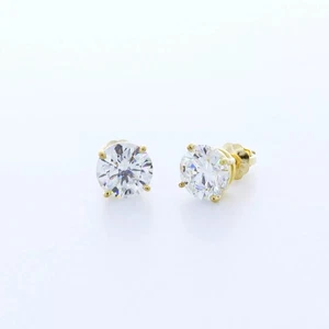 Solid 14K White Gold Stud Earrings Classic 2.51 CT Round Natural Diamond G SI1 - Picture 1 of 10