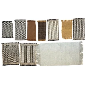 Hand Woven Pieces Neutral Colors Small Scraps for Crafting Salvage - Picture 1 of 7