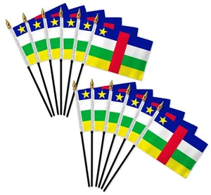 Central African Republic 4x6in Country Stick Flag - 1 dozen pack - Picture 1 of 2
