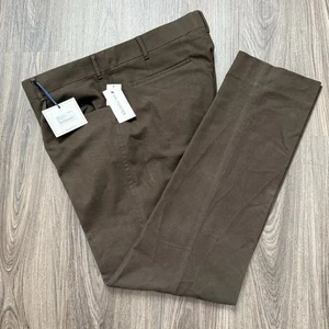 Pantalone Mr. Porter leggero moleskin marrone scuro stile 3 taglia 38(36)x33 nuovo con etichetta - Foto 1 di 14