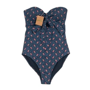 Boden Scarf Bandeau Swimsuit Floral Halter Beach Vacation One Piece US 6 NWT - Picture 1 of 8