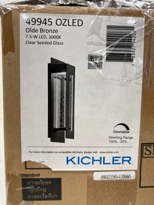 Kichler River Path 17.5英寸 1灯Olde青铜户外壁灯LED — 第 1/2 张图片